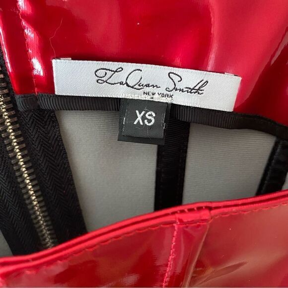 LaQuan Smith Corset Bustier red patent leather PVC boned top Revolve FWRD - Picture 16 of 16